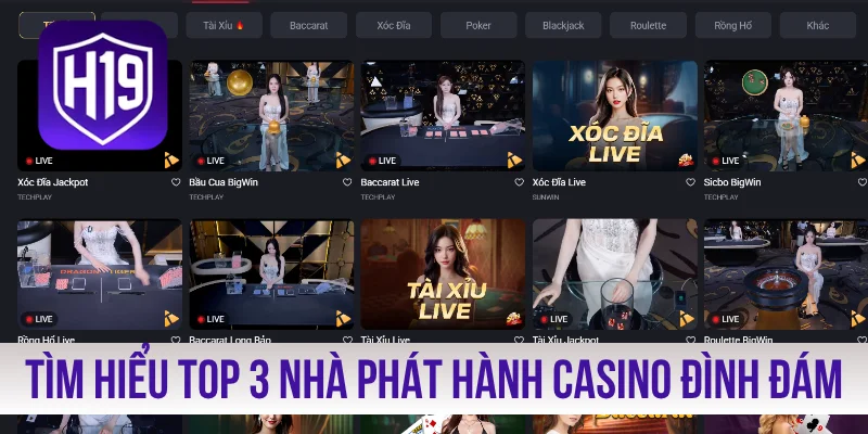 Tìm hiểu top 3 nhà phát hành casino đình đám